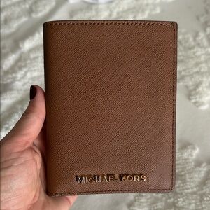 Michael Kors Tan Leather Passport Holder
